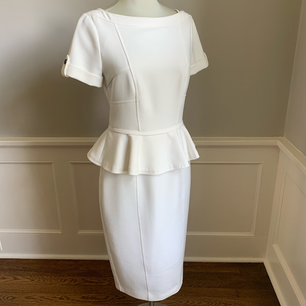 Burberry White Peplum Dress